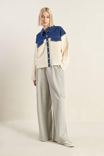 SWEET HARMONY DENIM COMBINATION JACKET Flying Tomato