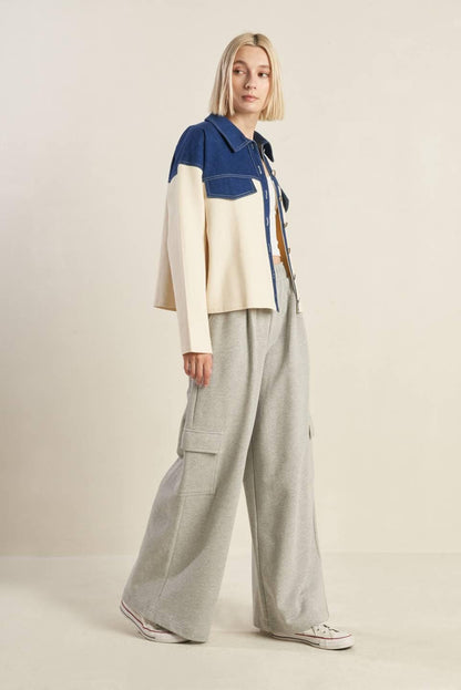 SWEET HARMONY DENIM COMBINATION JACKET Flying Tomato