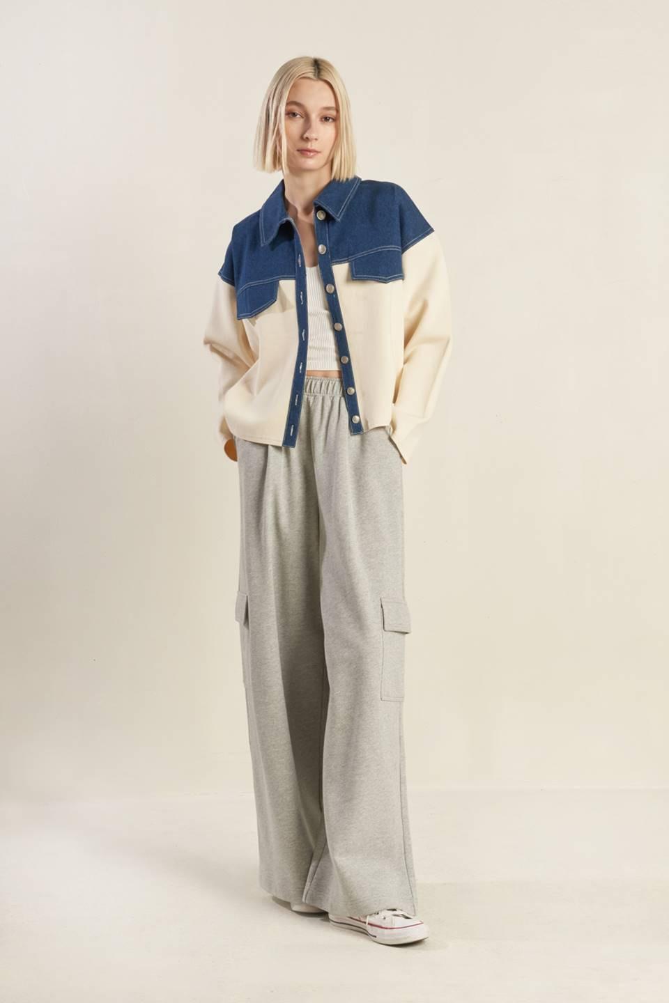 SWEET HARMONY DENIM COMBINATION JACKET Flying Tomato