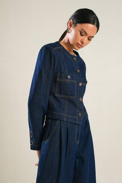CRISP CANVAS DENIM JACKET Flying Tomato