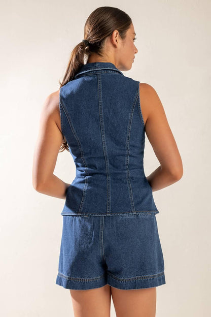 SPRING ROMANCE DENIM VEST Flying Tomato