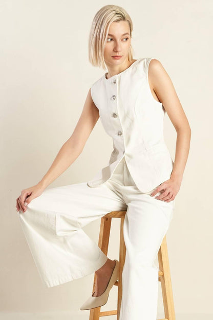 DELICATE HUE WOVEN VEST Flying Tomato
