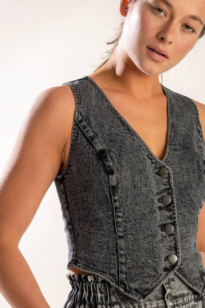 EXPLORING THE CITY DENIM VEST Flying Tomato