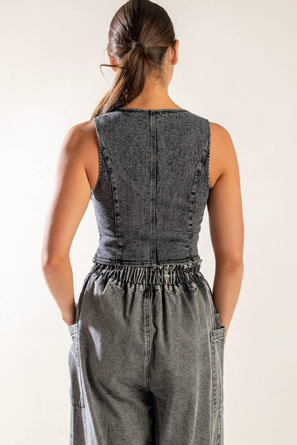 EXPLORING THE CITY DENIM VEST Flying Tomato