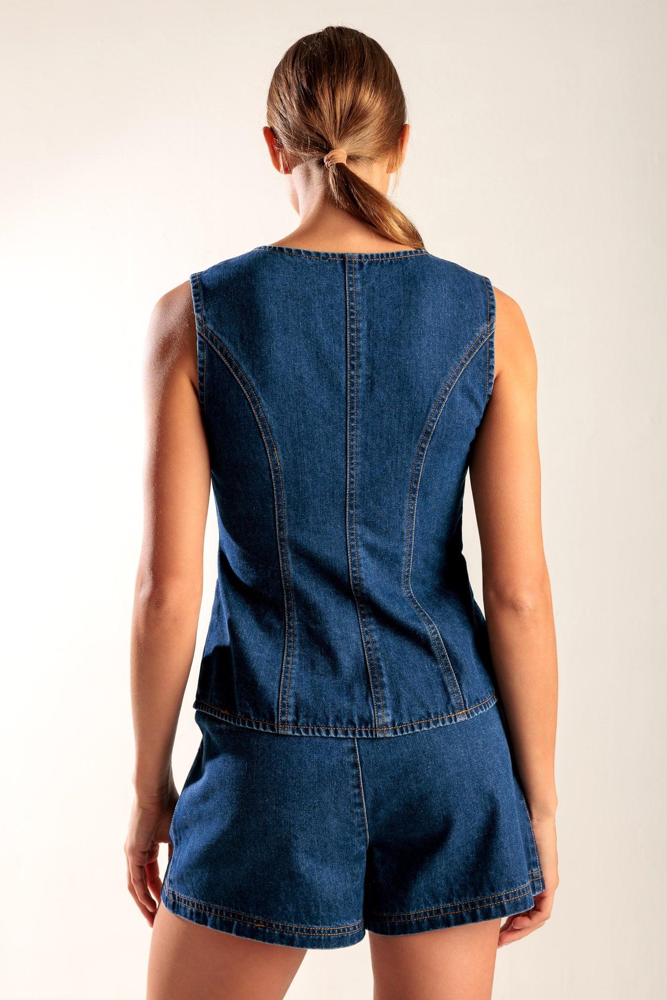 DRIVE-IN MOVIE DENIM VEST Flying Tomato