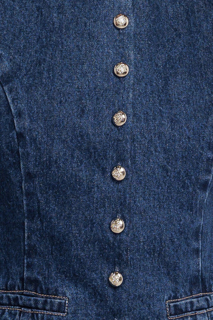 COFFEE PETAL DENIM VEST Flying Tomato