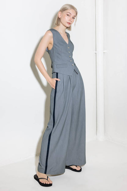 SMILE BRIGHT IN GREY WOVEN VEST Flying Tomato