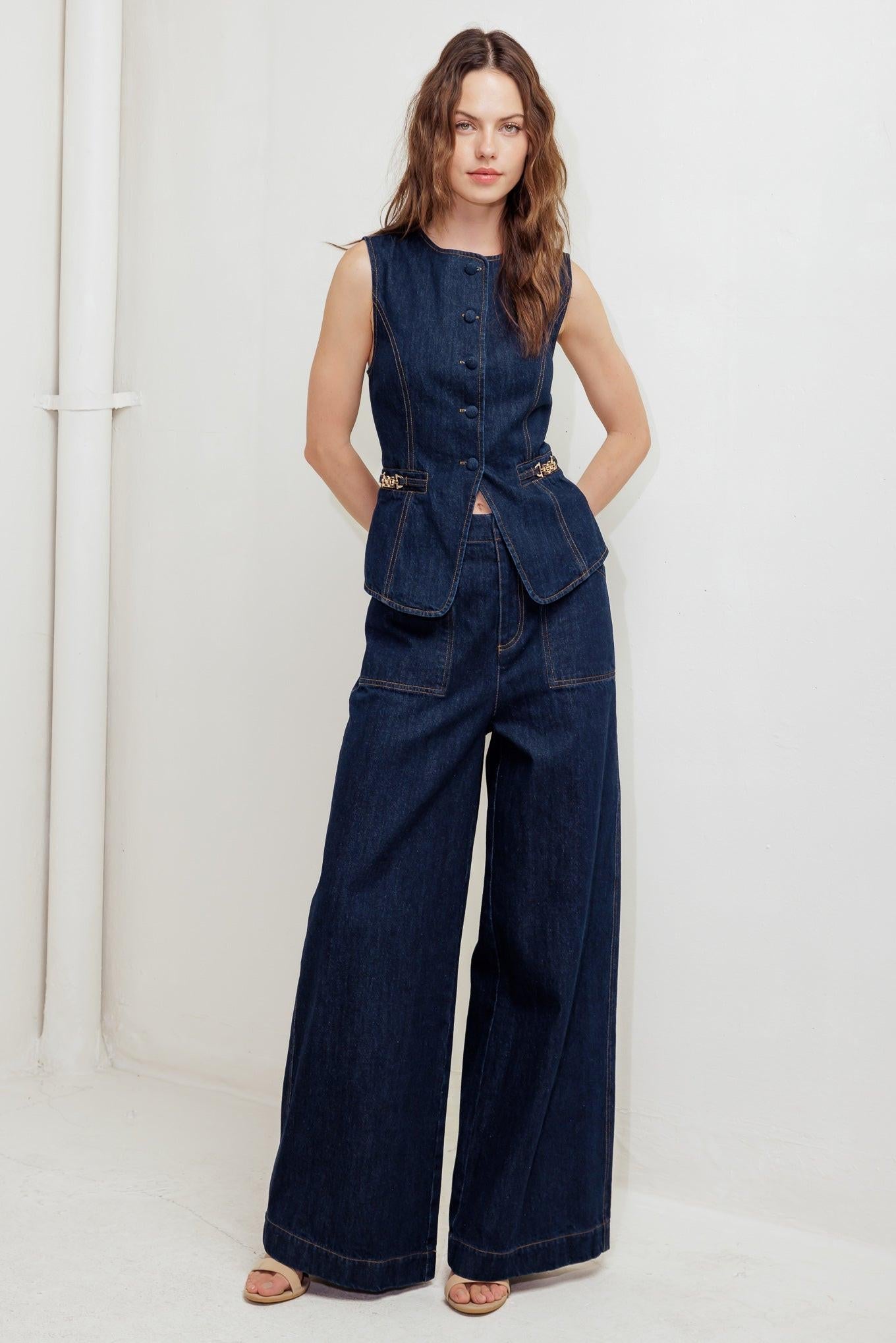 INDIGO ICON DENIM VEST Flying Tomato