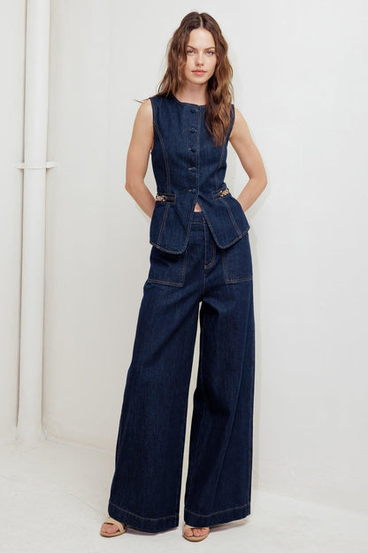 INDIGO ICON DENIM VEST Flying Tomato