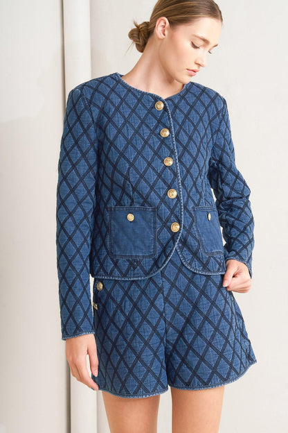 MODERNLUXE QUILTED WOVEN JACKET Flying Tomato