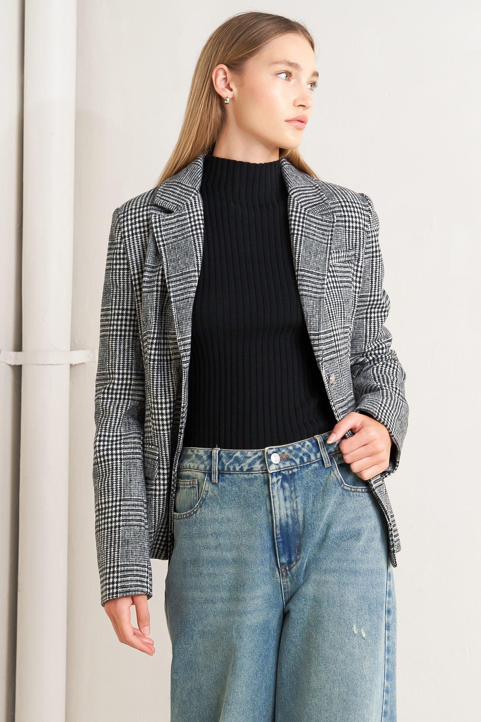 CITY CHECKLINE WOOLEN WOVEN JACKET Flying Tomato