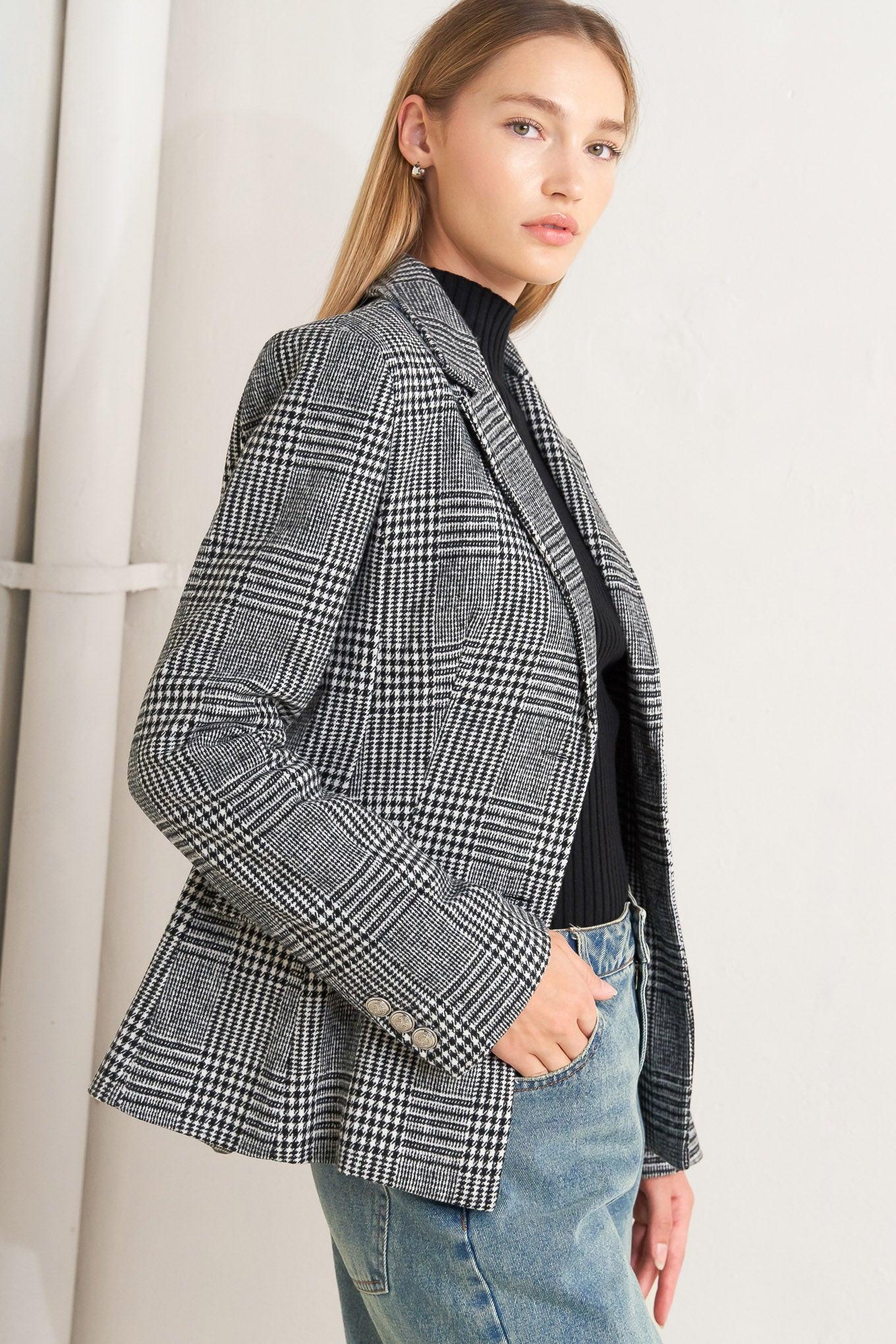 CITY CHECKLINE WOOLEN WOVEN JACKET Flying Tomato
