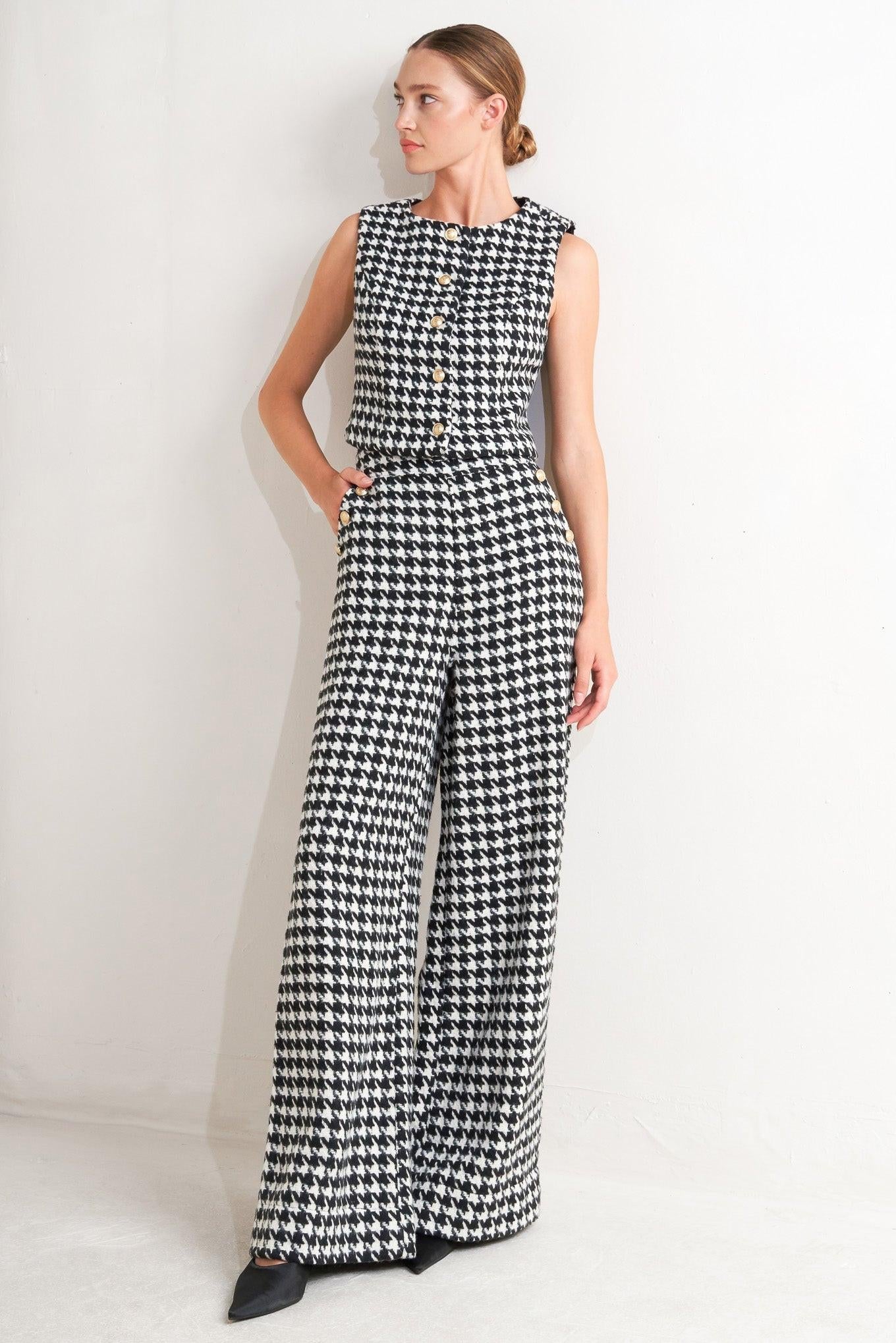 METRO ICON WOVEN HOUNDSTOOTH VEST Flying Tomato