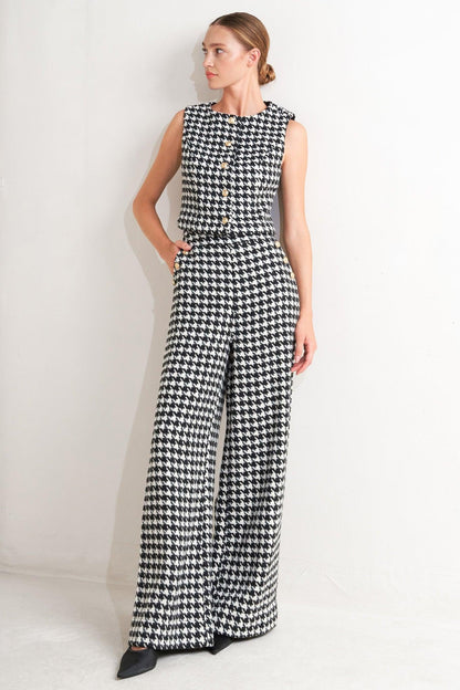 METRO ICON WOVEN HOUNDSTOOTH VEST Flying Tomato