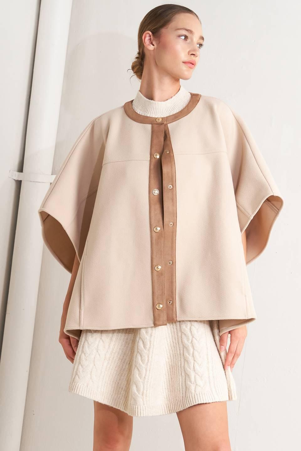 TIMELESS ELEGANCE WOVEN FELT CAPELET Flying Tomato