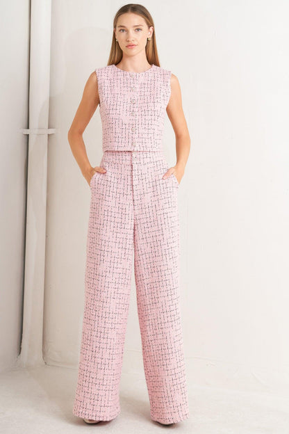 ROSÉ EDGE ENSEMBLE TWEED VEST Flying Tomato
