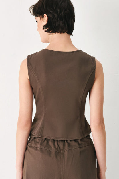 BROWN SUGAR STATEMENT WOVEN VEST Flying Tomato