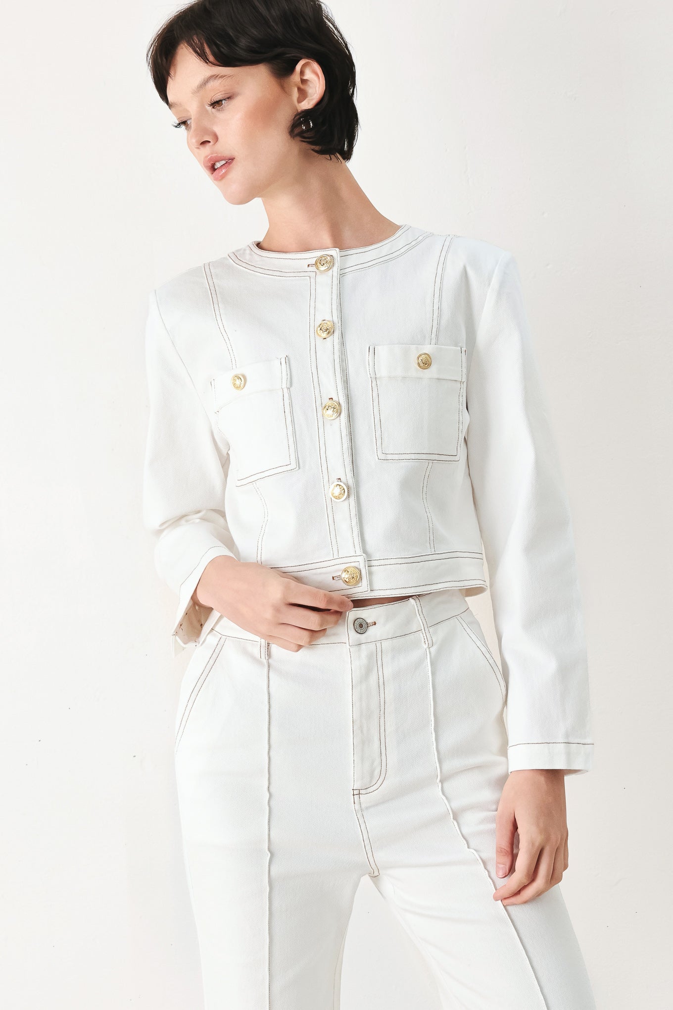 FIFTH STREET WOVEN CROP JACKET Flying Tomato