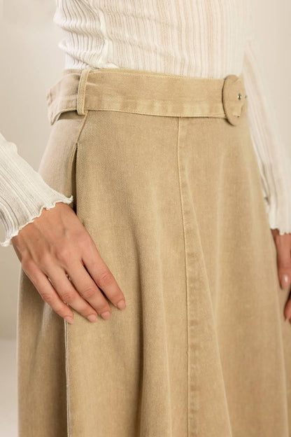 YOU KNOW IT TWILL MIDI SKIRT Flying Tomato