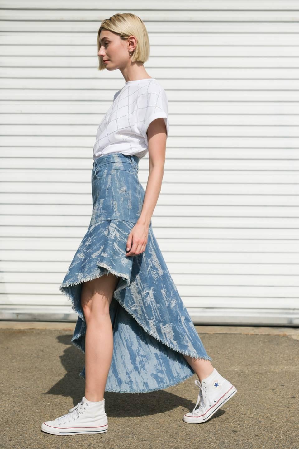 BREEZY ADORATION DENIM SKIRT Flying Tomato