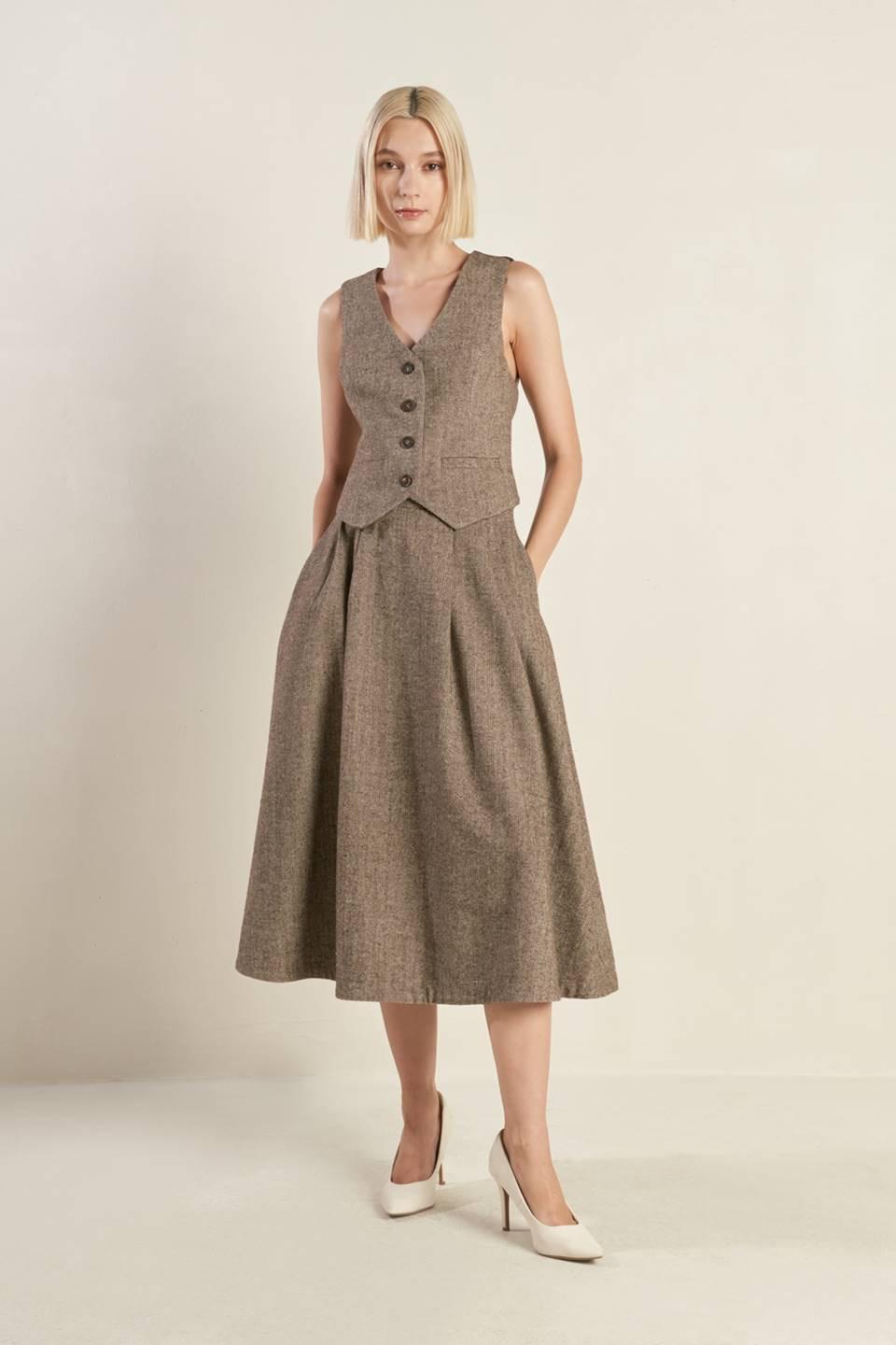 OVER YOU AGAIN WOVEN FULL SKIRT Flying Tomato