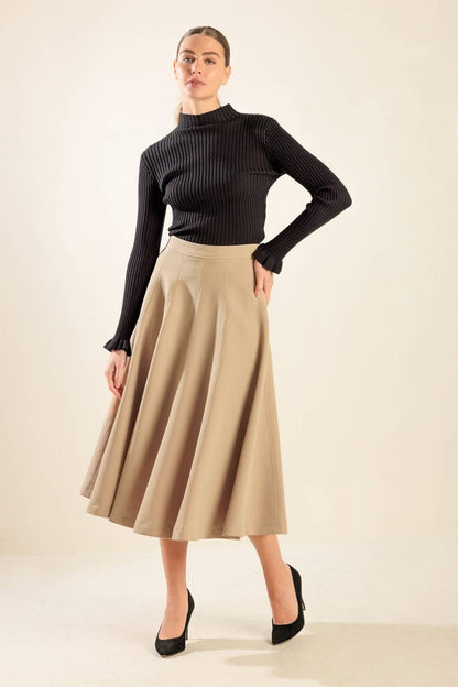 FALLING INTO BLISS WOVEN MIDI SKIRT Flying Tomato