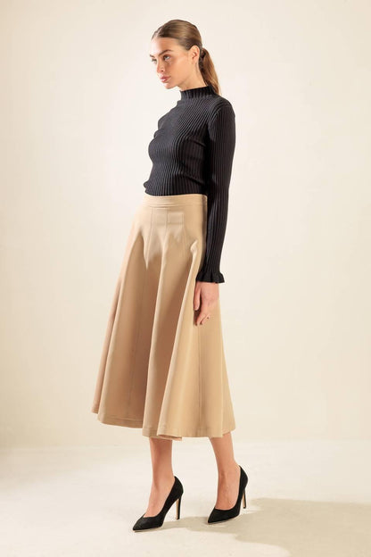 FALLING INTO BLISS WOVEN MIDI SKIRT Flying Tomato