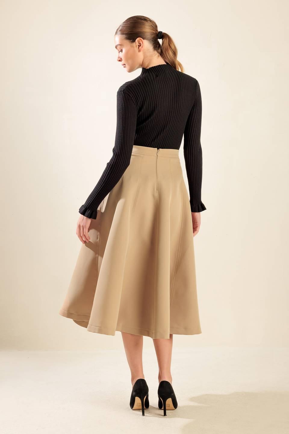 FALLING INTO BLISS WOVEN MIDI SKIRT Flying Tomato