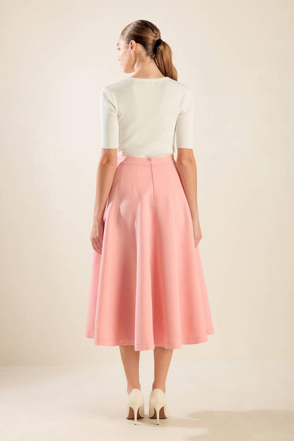 FALLING INTO BLISS WOVEN MIDI SKIRT Flying Tomato