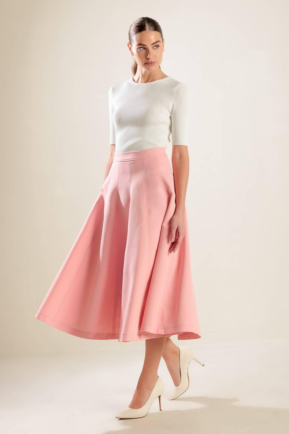 FALLING INTO BLISS WOVEN MIDI SKIRT Flying Tomato