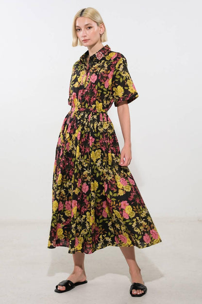 LOVE YOU MORE WOVEN MIDI SKIRT Flying Tomato