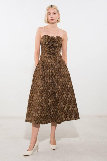 UPGRADED EVENT WOVEN MIDI SKIRT Flying Tomato