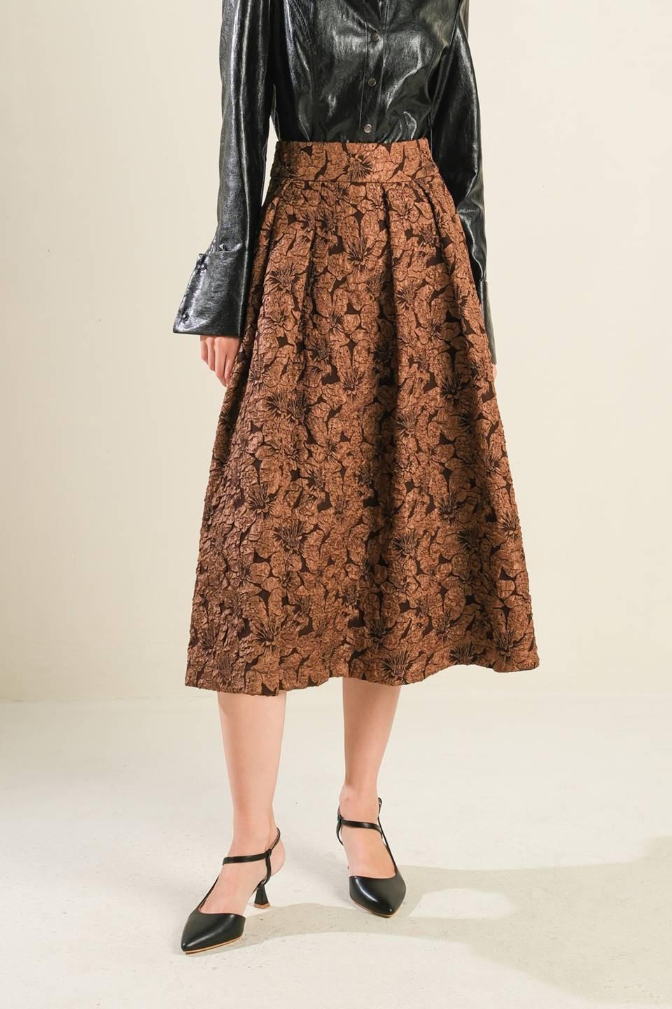 ETERNAL DEVOTION WOVEN FULL MIDI SKIRT Flying Tomato