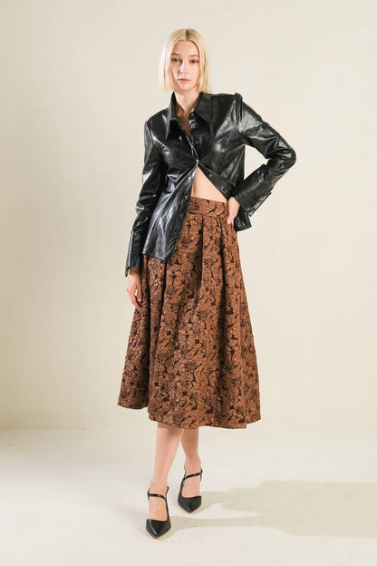 ETERNAL DEVOTION WOVEN FULL MIDI SKIRT Flying Tomato