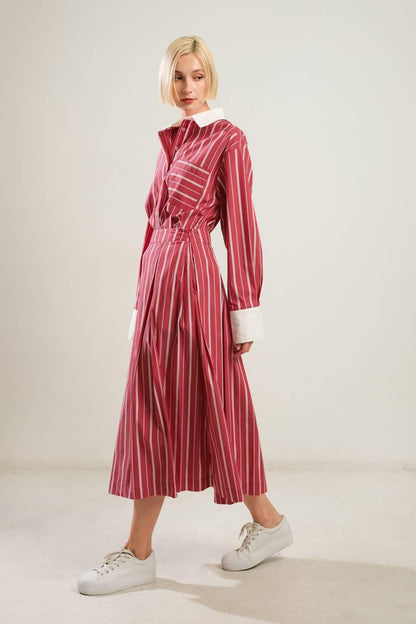 BEHIND THE GRIN WOVEN MIDI SKIRT Flying Tomato