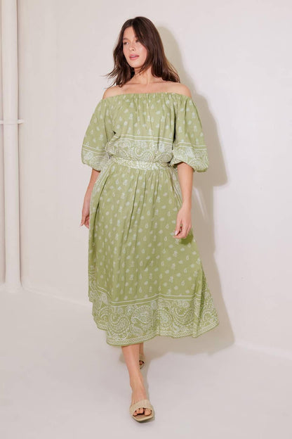 THE MORE THE MERRIER WOVEN FULL MIDI SKIRT Flying Tomato
