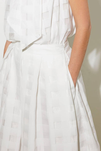 LIVE FOR US WHITE ORGANZA MIDI SKIRT Flying Tomato