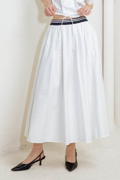 COASTAL COLLAR WOVEN MIDI SKIRT Flying Tomato