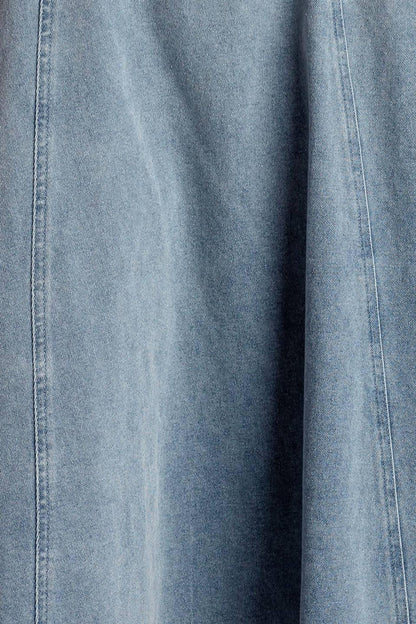 AT FIRST GLANCE DENIM MIDI SKIRT Flying Tomato