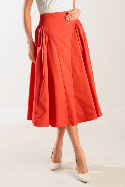 LUNCH WITH THE GIRLS WOVEN FULL MIDI SKIRT Flying Tomato