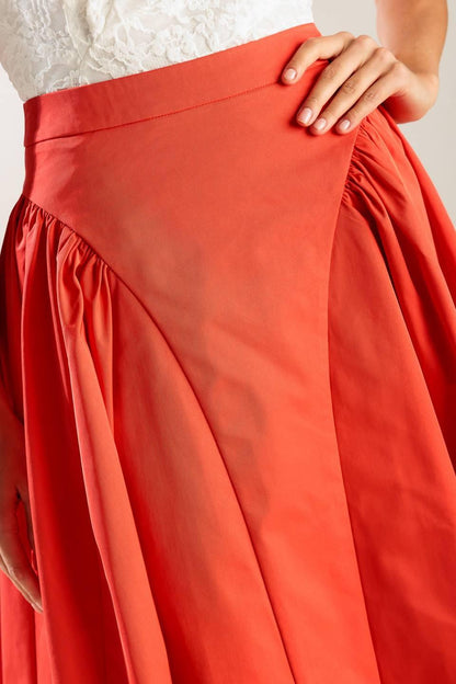 LUNCH WITH THE GIRLS WOVEN FULL MIDI SKIRT Flying Tomato