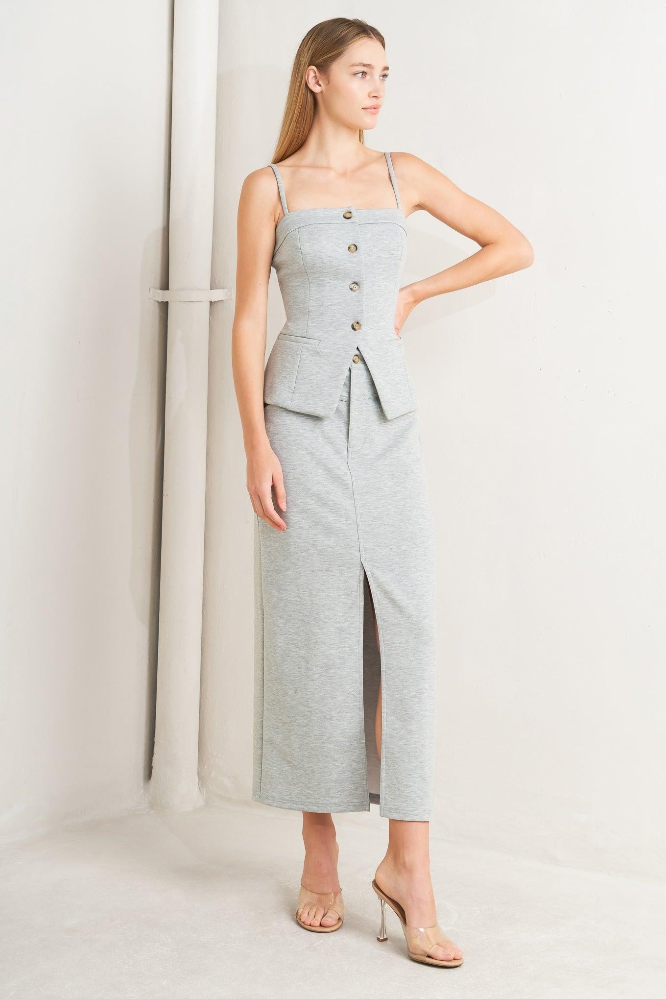 LOVELY BY NATURE KNIT MIDI SKIRT Flying Tomato