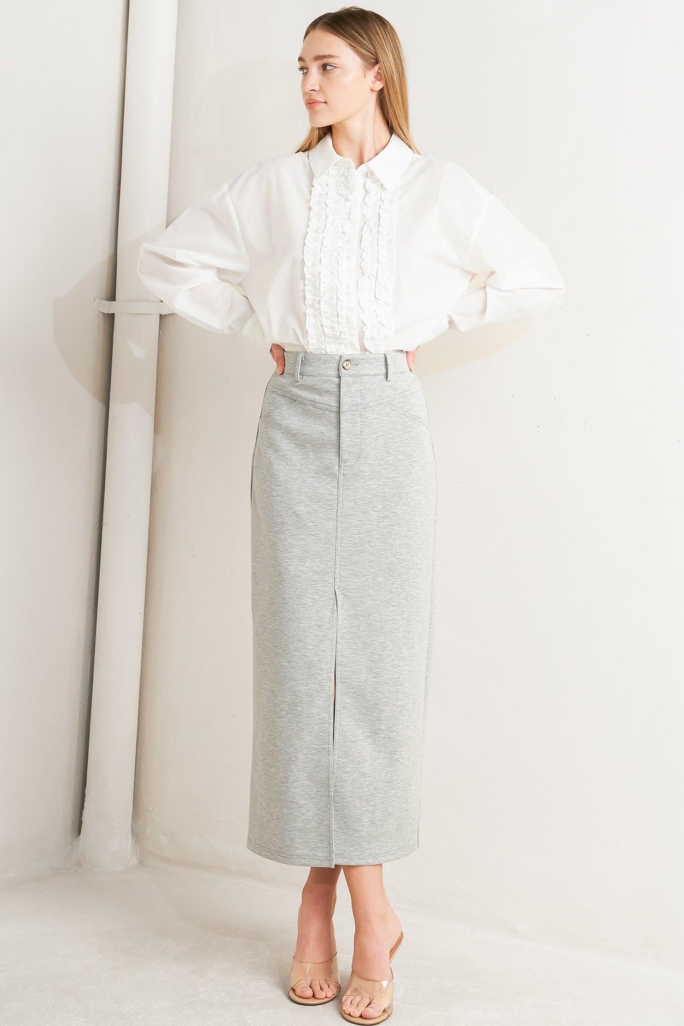 LOVELY BY NATURE KNIT MIDI SKIRT Flying Tomato