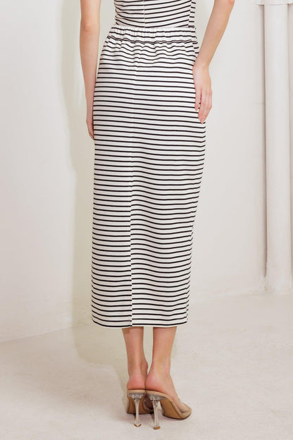 WINDING PATH STRIPED WOVEN SKIRT Flying Tomato