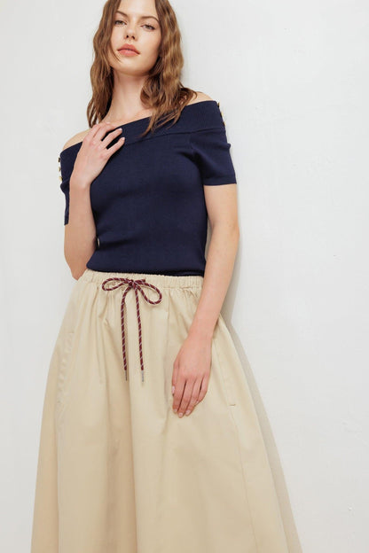 WEEKEND PARISIAN WOVEN MIDI SKIRT Flying Tomato