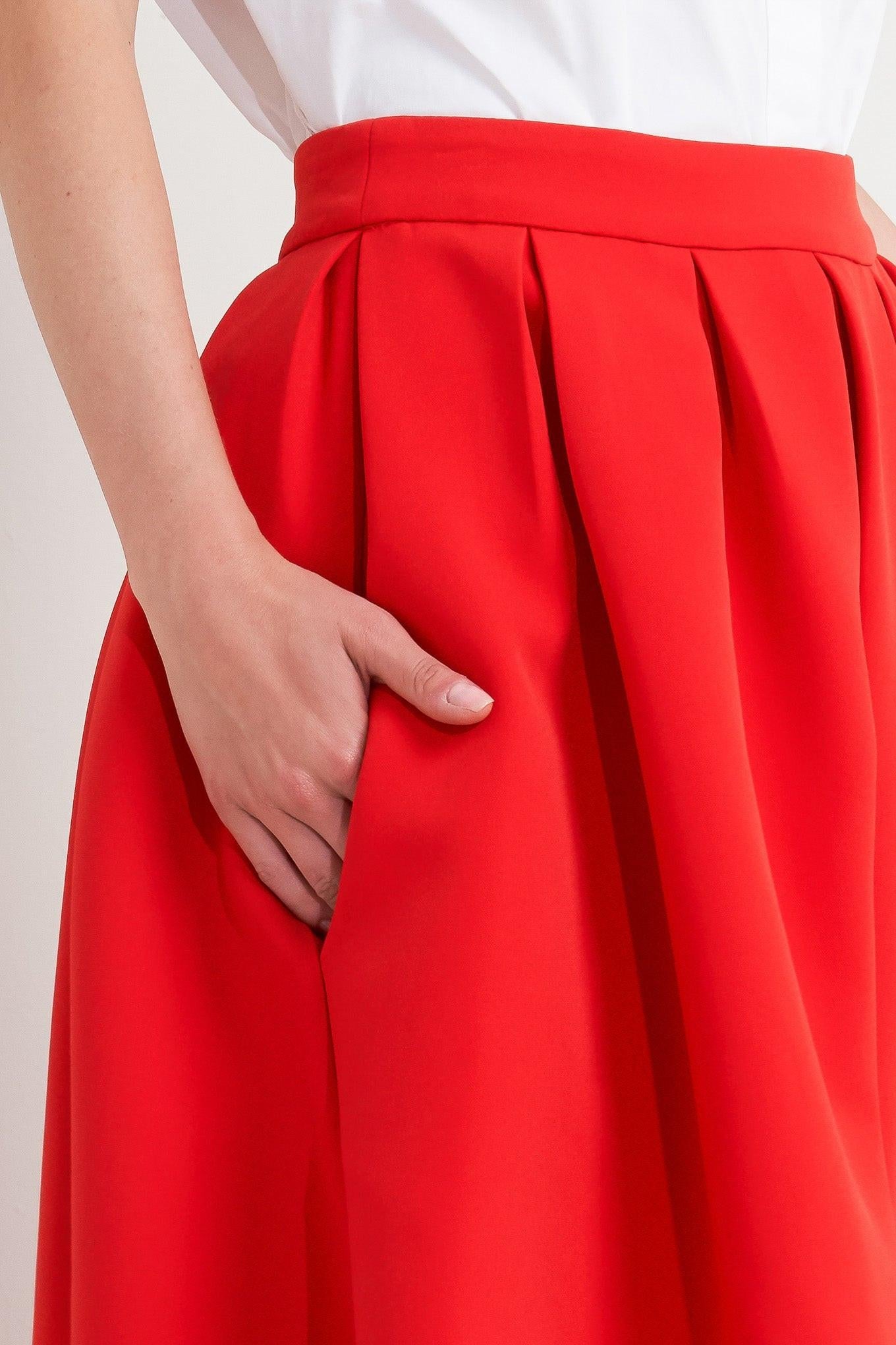 STRAWBERRY POP WOVEN FULL MIDI SKIRT Flying Tomato