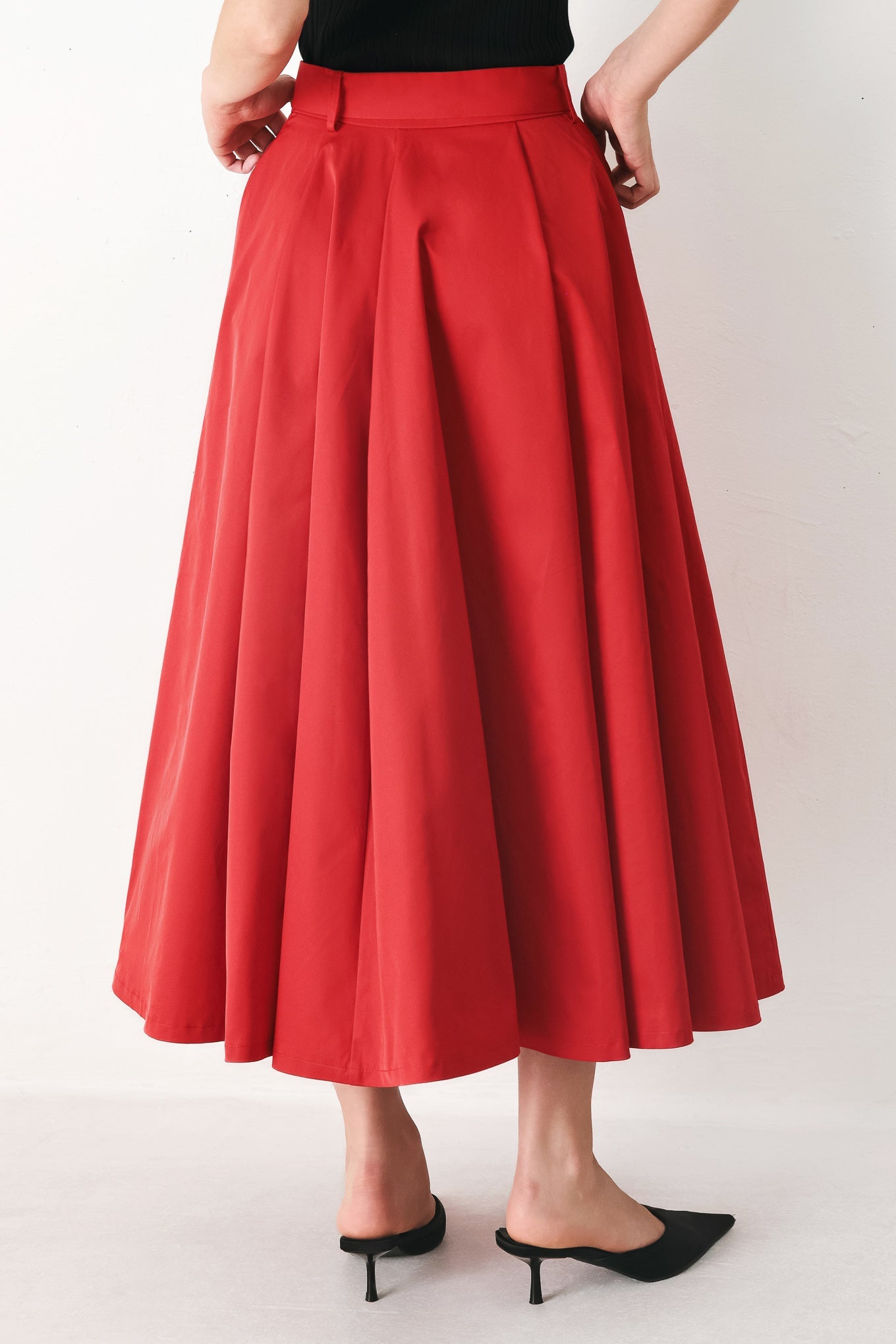 ROUGE ALLURE WOVEN FULL MIDI SKIRT Flying Tomato