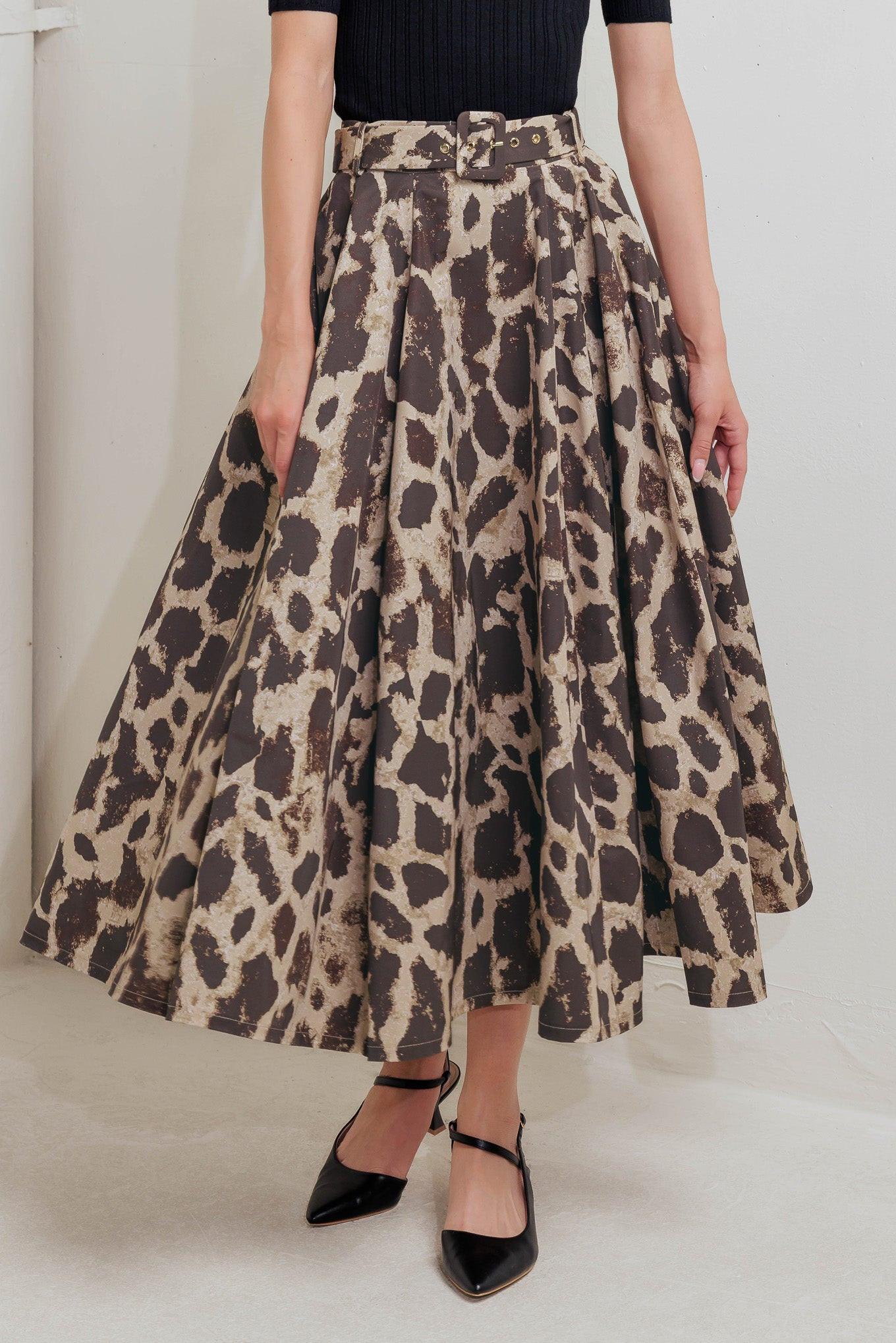 LEO LOVER WOVEN FULL MIDI SKIRT Flying Tomato