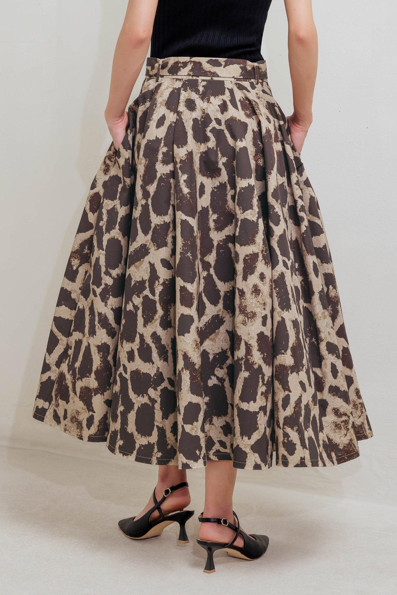 LEO LOVER WOVEN FULL MIDI SKIRT Flying Tomato