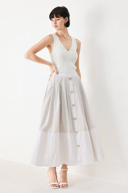 COASTAL LIGHT WOVEN MIDI SKIRT Flying Tomato